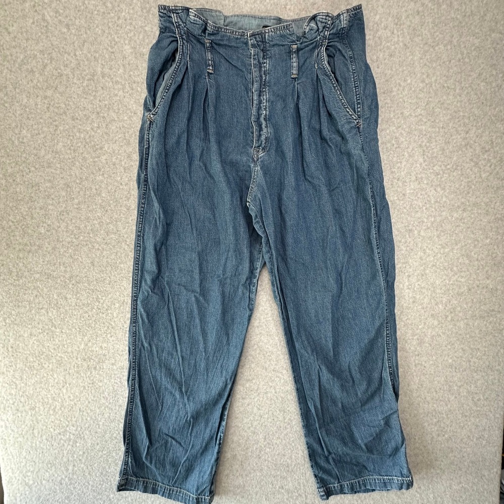 Polo Ralph Lauren Paperbag Jeans Womens 31R High Waisted Pleated Wide Leg Denim
